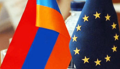 Флаги Армении и Евросоюза. Скриншот фото https://www.shantnews.am/news/view/59177.html
